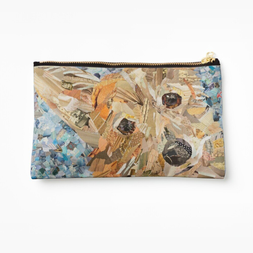 Whibos Blue Makeup Bag Buff Corgi On Confetti Cosmetic Organizer Tyvek Paper Bags Zipper Pouch