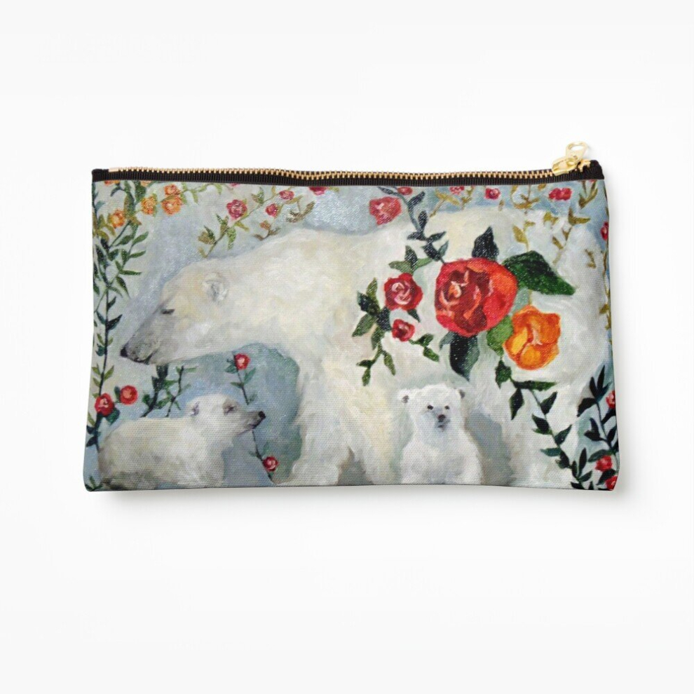 Whibos Makeup Bag Polar Bears Cosmetic Organizer Tyvek Paper Bags Zipper Pouch