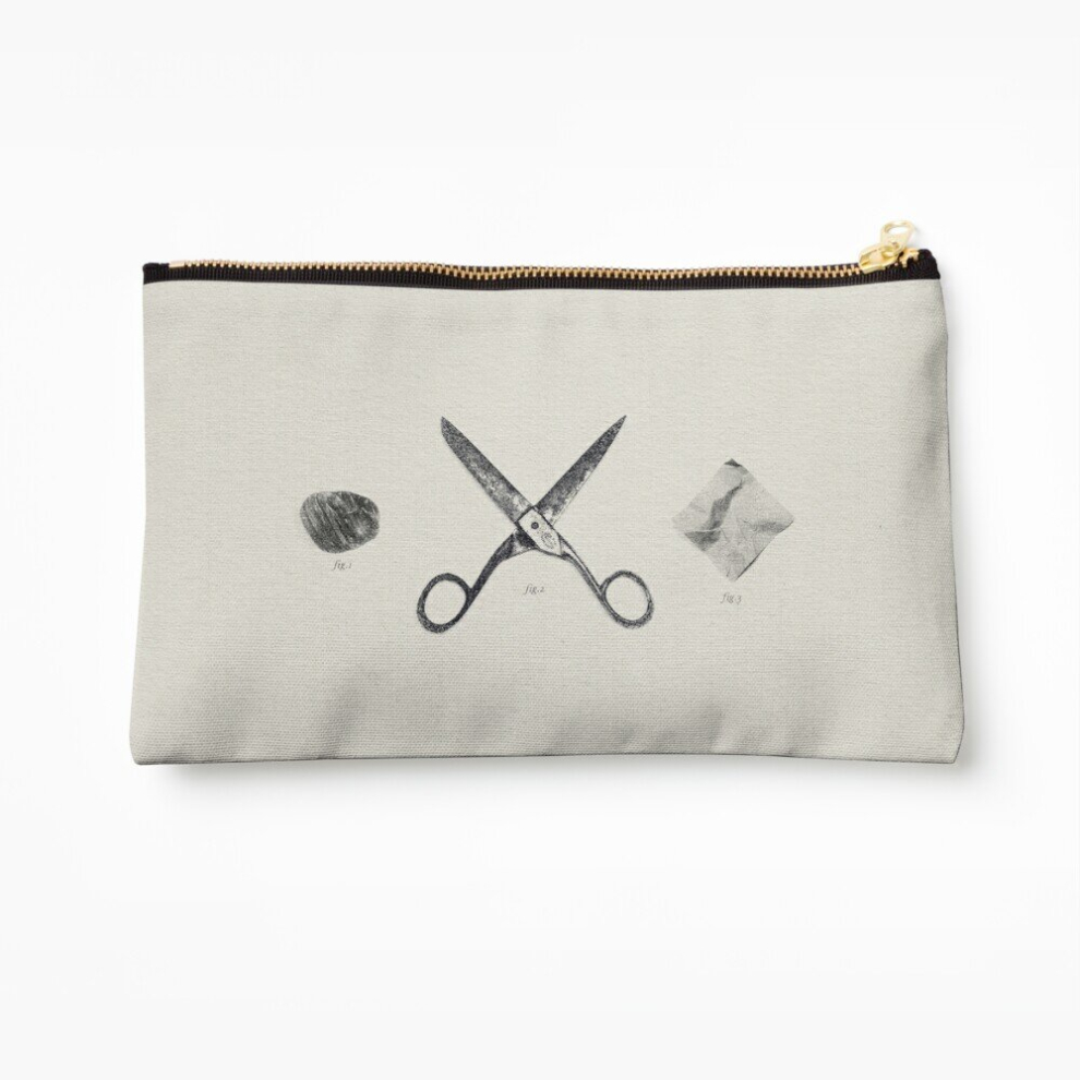 Whibos Makeup Bag Rock / Scissors / Paper Cosmetic Organizer Tyvek Paper Bags Zipper Pouch
