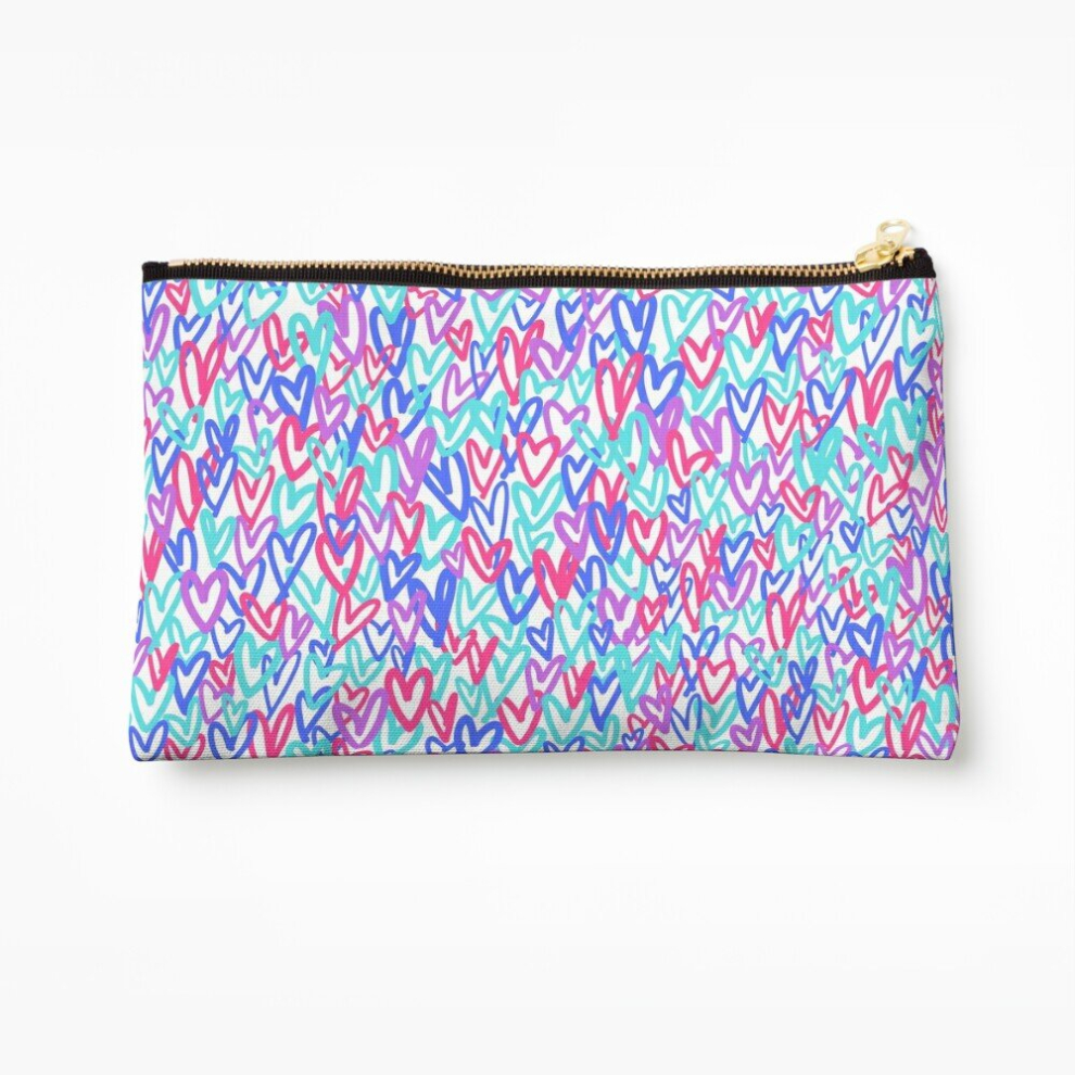 Whibos Makeup Bag Preppy Heart Collage Cosmetic Organizer Tyvek Paper Bags Zipper Pouch