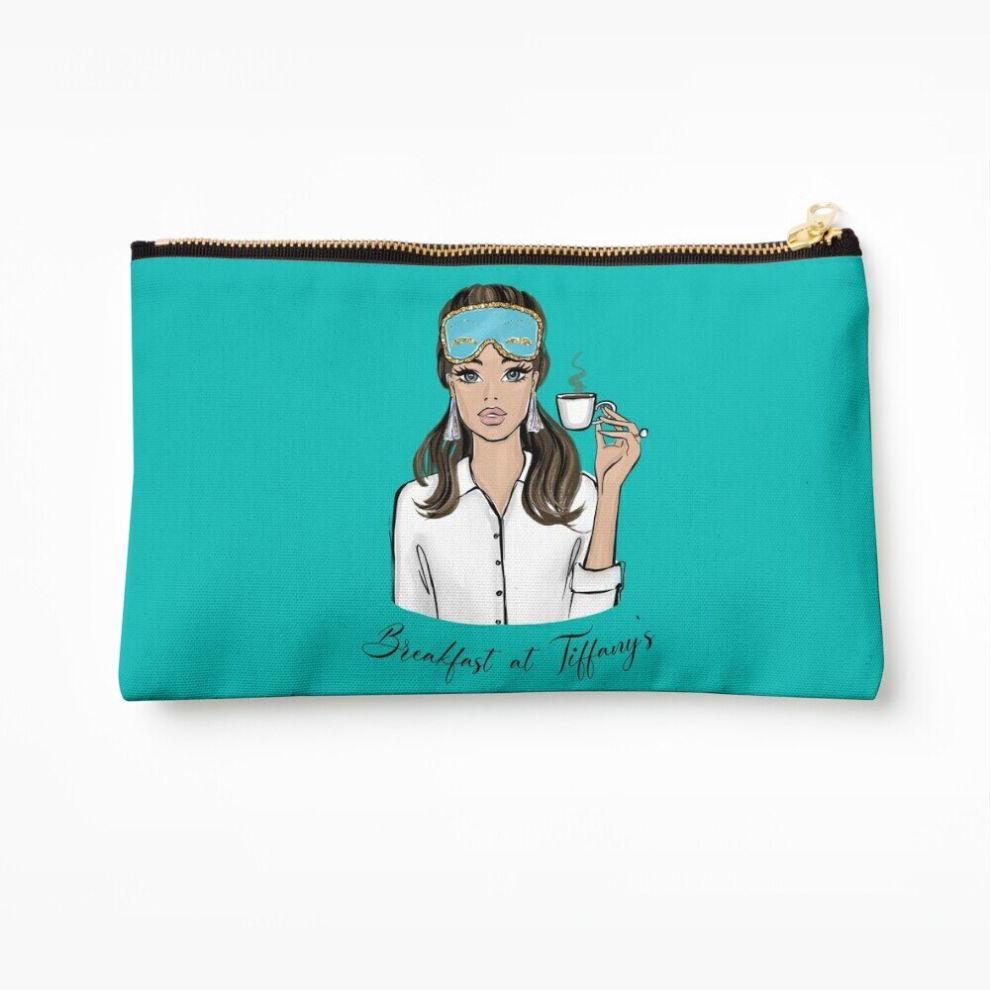 Whibos Makeup Bag Fancy Breakfast Fashion Girl Illustration Cosmetic Organizer Tyvek Paper Bags Zipper Pouch