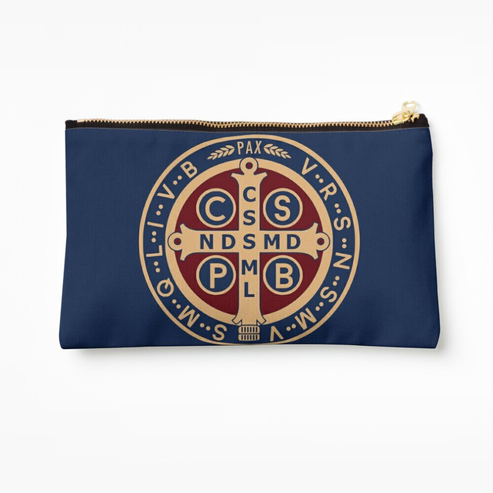 Whibos Makeup Bag Saint Benedict Medal Cosmetic Organizer Tyvek Paper Bags Zipper Pouch