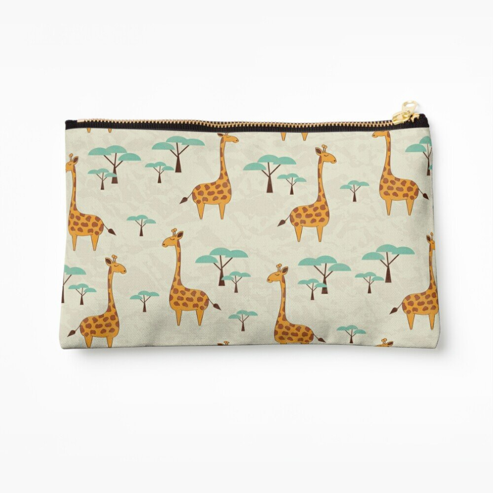 Whibos Makeup Bag Giraffes Cosmetic Organizer Tyvek Paper Bags Zipper Pouch