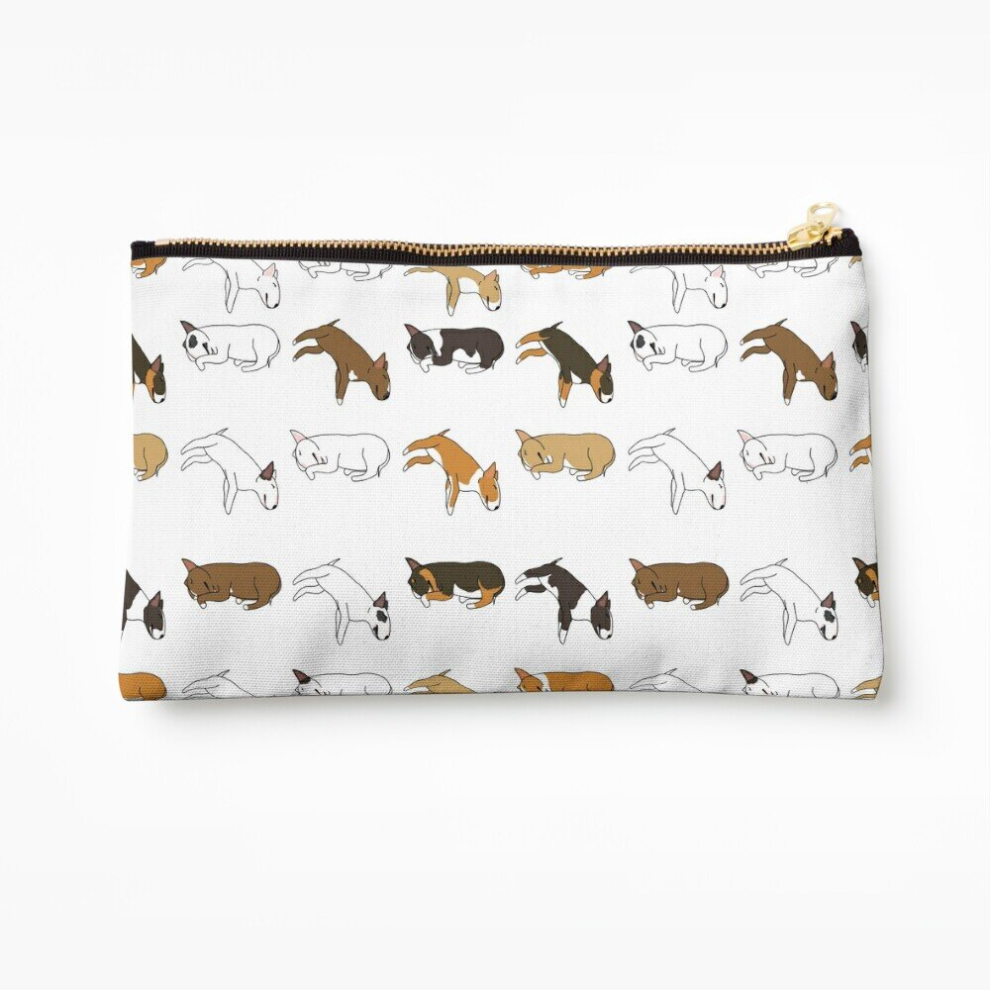 Whibos White Makeup Bag Lazy Bull Terrier - Cosmetic Organizer Tyvek Paper Bags Zipper Pouch