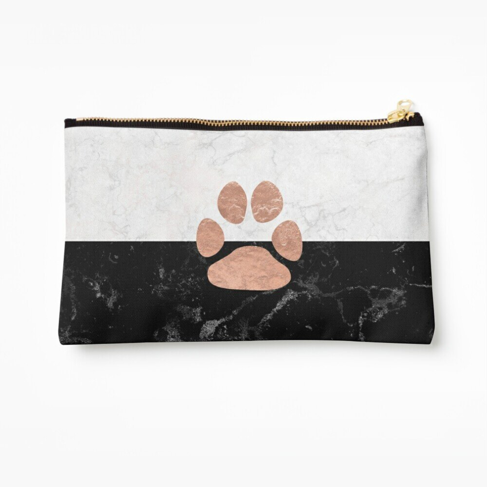 Whibos Makeup Bag Paw - Marble - Animal Lovers Cosmetic Organizer Tyvek Paper Bags Zipper Pouch