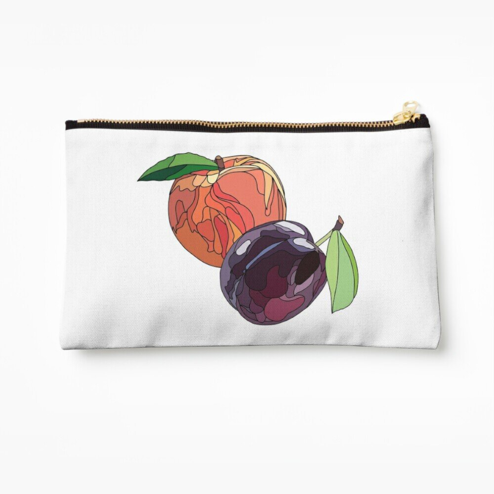 Whibos Makeup Bag Peaches And Plums Cosmetic Organizer Tyvek Paper Bags Zipper Pouch
