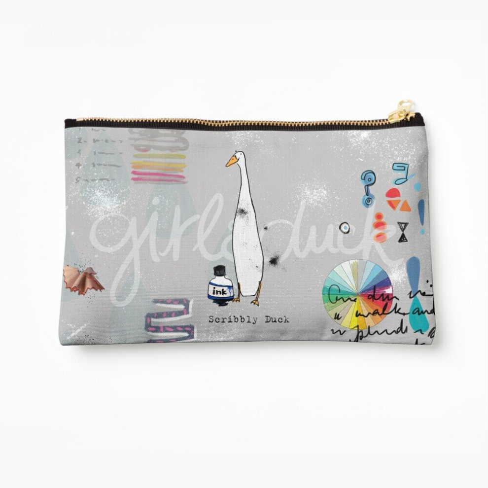 Whibos Makeup Bag Scribbly Duck Cosmetic Organizer Tyvek Paper Bags Zipper Pouch