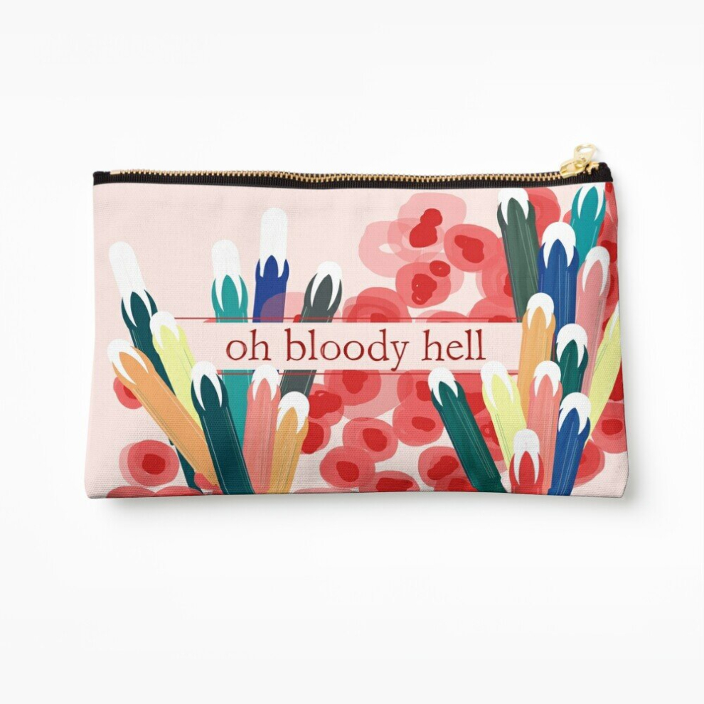 Whibos Makeup Bag Oh Bloody Hell - Rose Tampon Bloom - Indiscreet Cozy For Tampons,Menstrual Products Cosmetic Organizer Tyvek Paper Bags Zipper Pouch