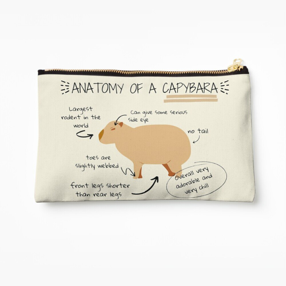 Whibos Makeup Bag Anatomy Of A Capybara Cosmetic Organizer Tyvek Paper Bags Zipper Pouch