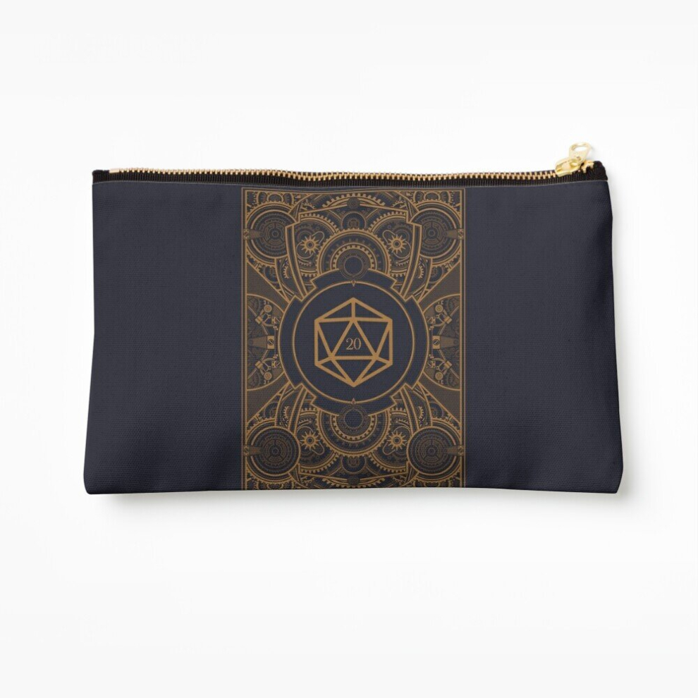 Whibos Makeup Bag D20 Dice Steampunk Mech Cosmetic Organizer Tyvek Paper Bags Zipper Pouch