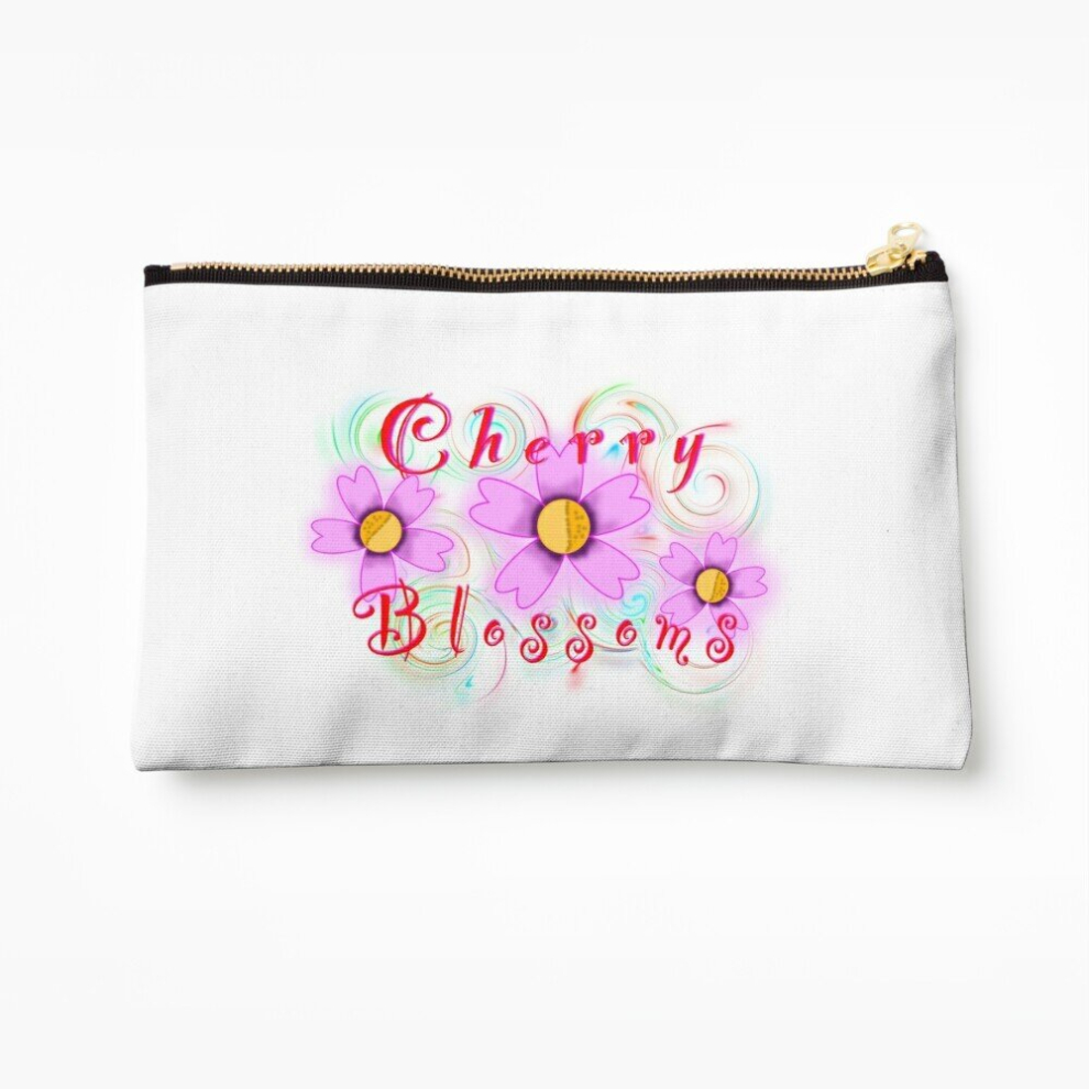 Whibos Makeup Bag Cherry Blossom Swirl Art Cosmetic Organizer Tyvek Paper Bags Zipper Pouch
