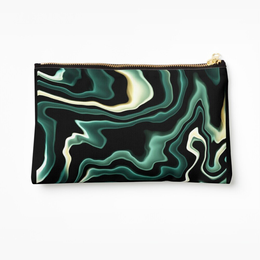 Whibos Green Makeup Bag Marble Cosmetic Organizer Tyvek Paper Bags Zipper Pouch