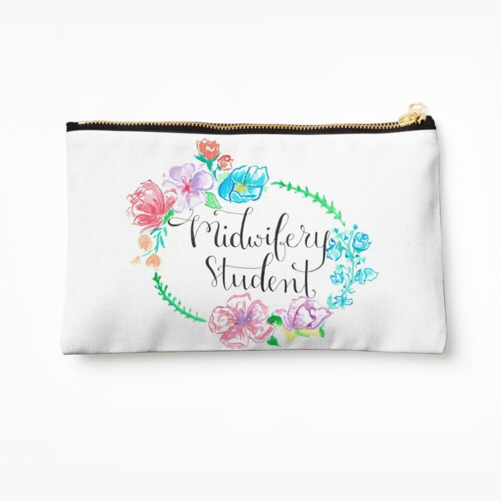 Whibos Makeup Bag Floral Midwifery Student Cosmetic Organizer Tyvek Paper Bags Zipper Pouch