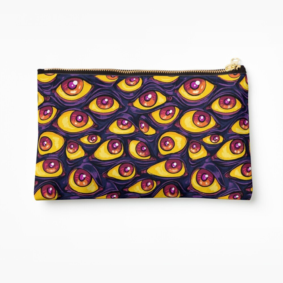 Whibos Makeup Bag Wall Of Eyes In Dark Purple Cosmetic Organizer Tyvek Paper Bags Zipper Pouch