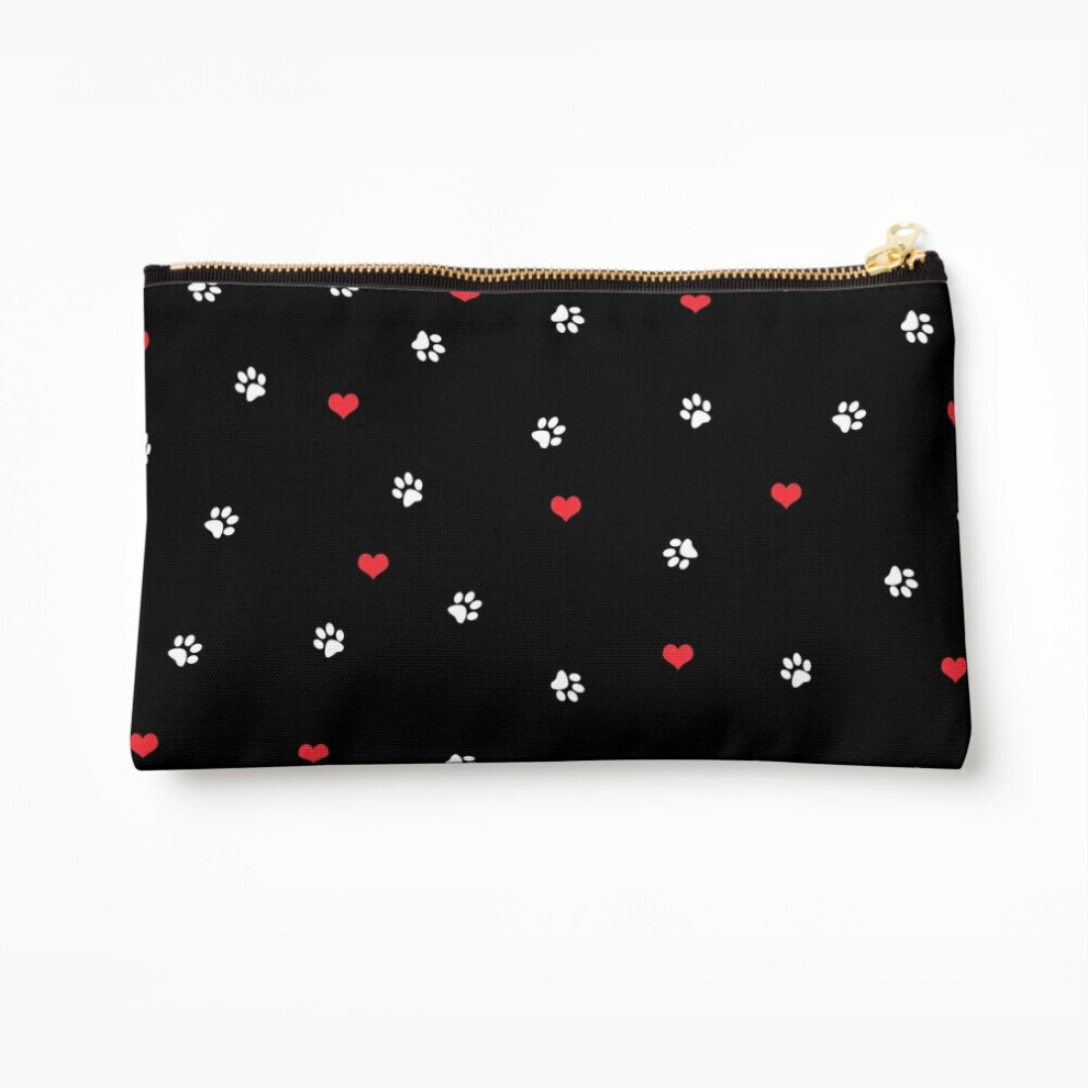 Whibos Makeup Bag Paws And Hearts Cosmetic Organizer Tyvek Paper Bags Zipper Pouch