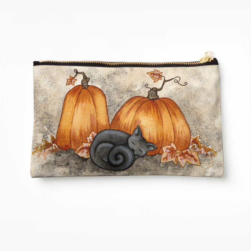 Whibos Makeup Bag Pumpkin Nap Cosmetic Organizer Tyvek Paper Bags Zipper Pouch