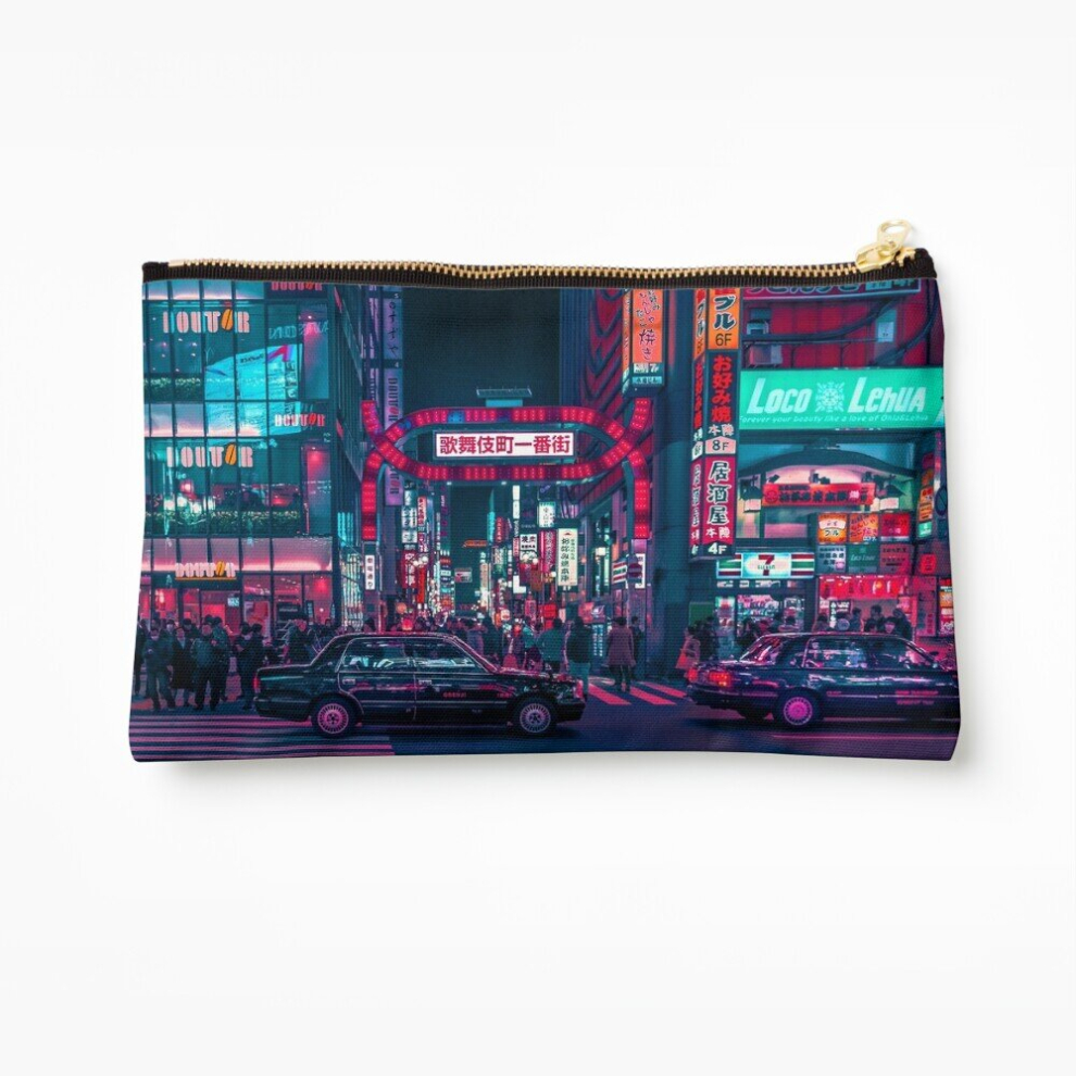 Whibos Makeup Bag Cyberpunk Tokyo Street Cosmetic Organizer Tyvek Paper Bags Zipper Pouch