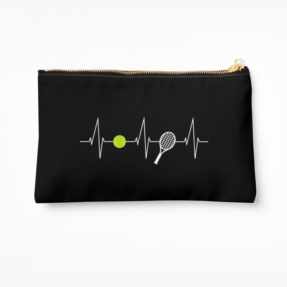 Whibos Makeup Bag Tennis - Tennis Racket - Tennis Ball Heartbeat Heart Rate - I Love Tennis Cosmetic Organizer Tyvek Paper Bags Zipper Pouch