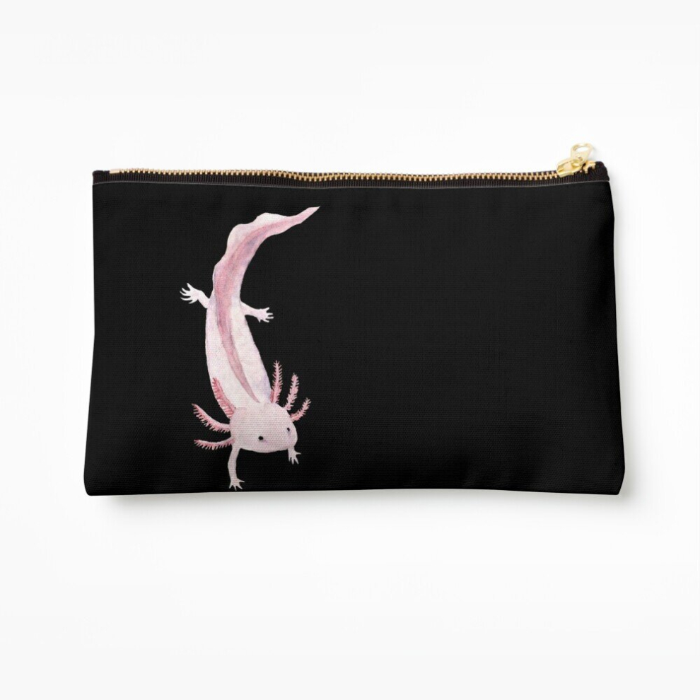 Whibos Pink Makeup Bag Axolotl Cosmetic Organizer Tyvek Paper Bags Zipper Pouch