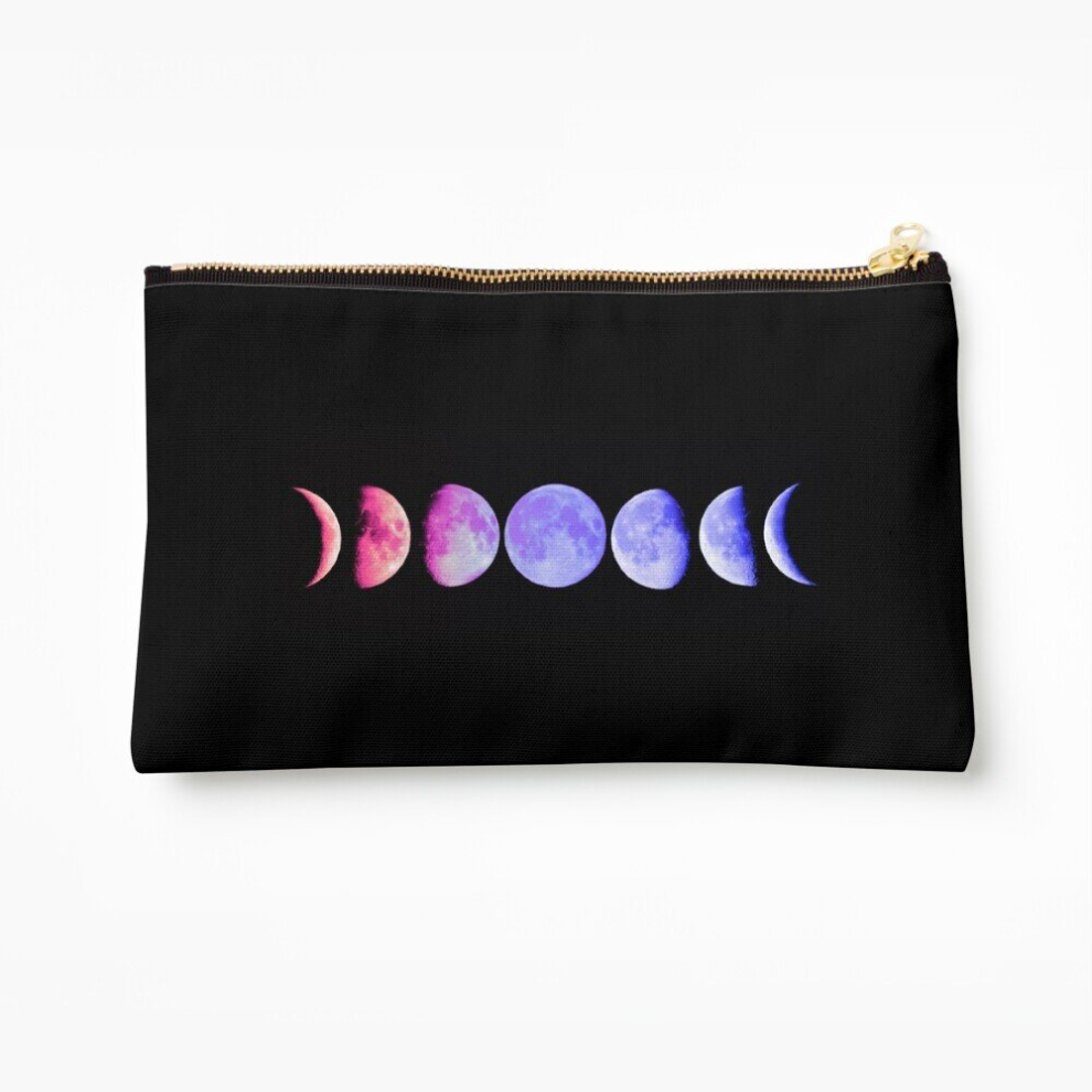 Whibos Makeup Bag Aesthetic Moon Phases Cosmetic Organizer Tyvek Paper Bags Zipper Pouch