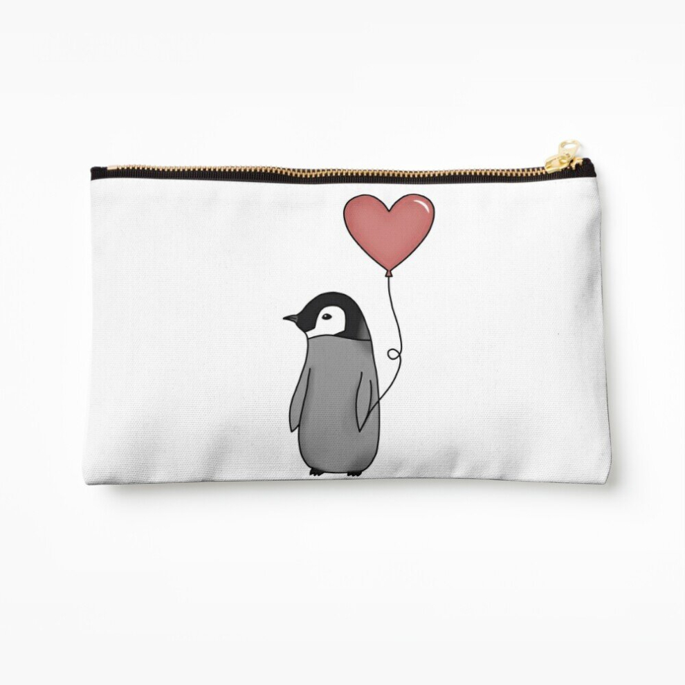Whibos Makeup Bag Penguin With Balloon Cosmetic Organizer Tyvek Paper Bags Zipper Pouch