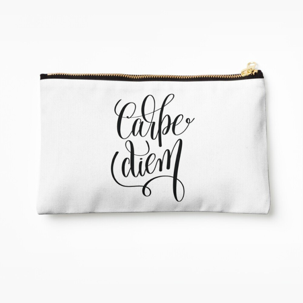 Whibos Makeup Bag Carpe Diem Seize The Day Inspirational Quotes Cosmetic Organizer Tyvek Paper Bags Zipper Pouch