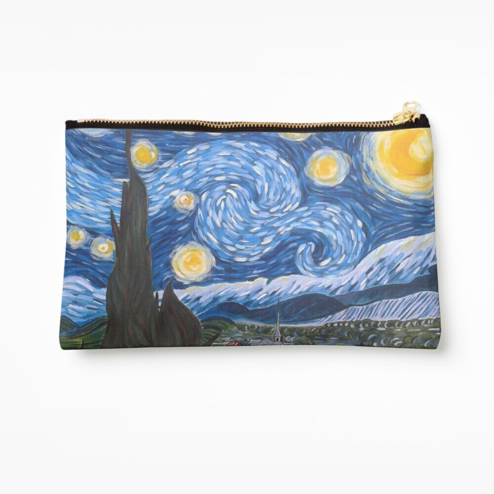 Whibos Makeup Bag Van Gogh The Starry Night Cosmetic Organizer Tyvek Paper Bags Zipper Pouch