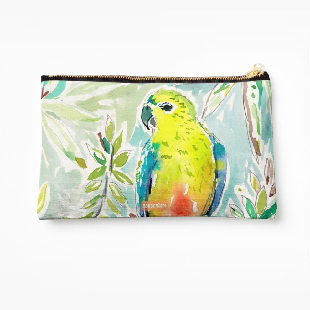 Whibos Orange Makeup Bag Cutie The -Bellied Parrot By Barbra Ignatiev Cosmetic Organizer Tyvek Paper Bags Zipper Pouch