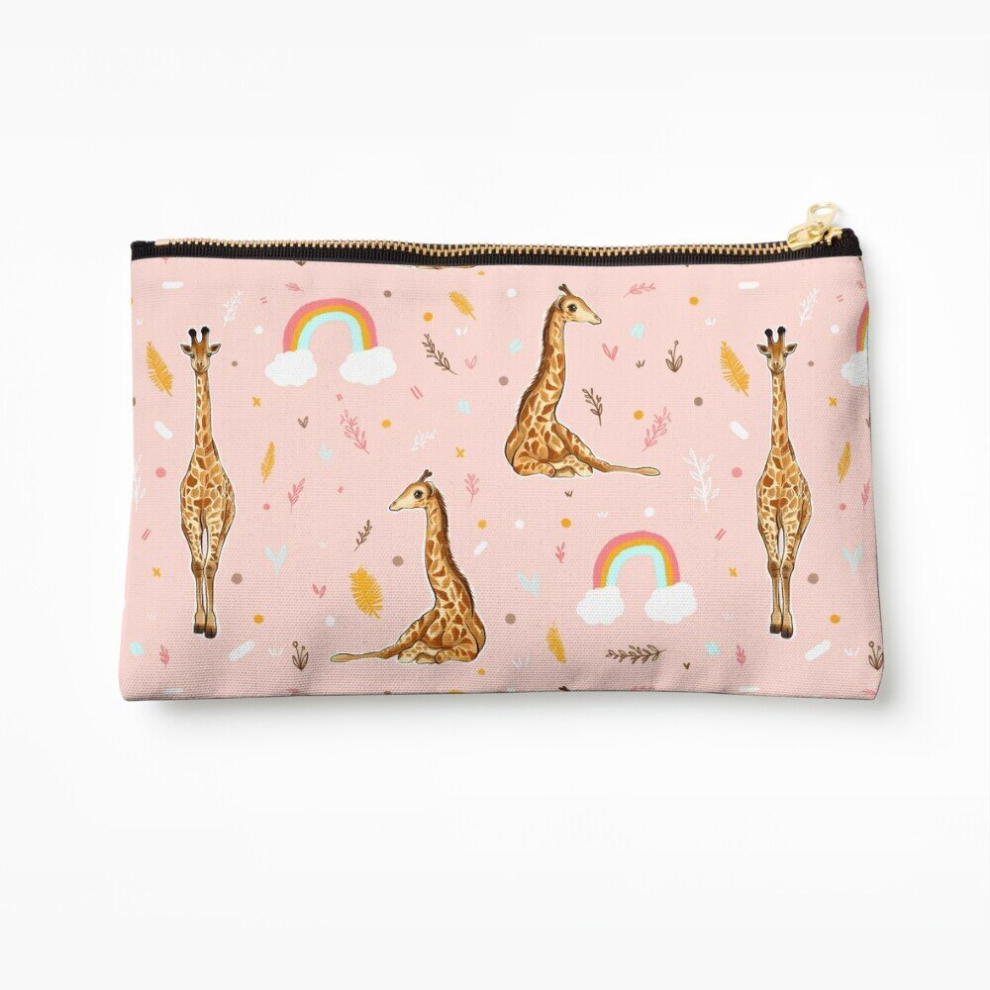 Whibos Makeup Bag Giraffe Cosmetic Organizer Tyvek Paper Bags Zipper Pouch