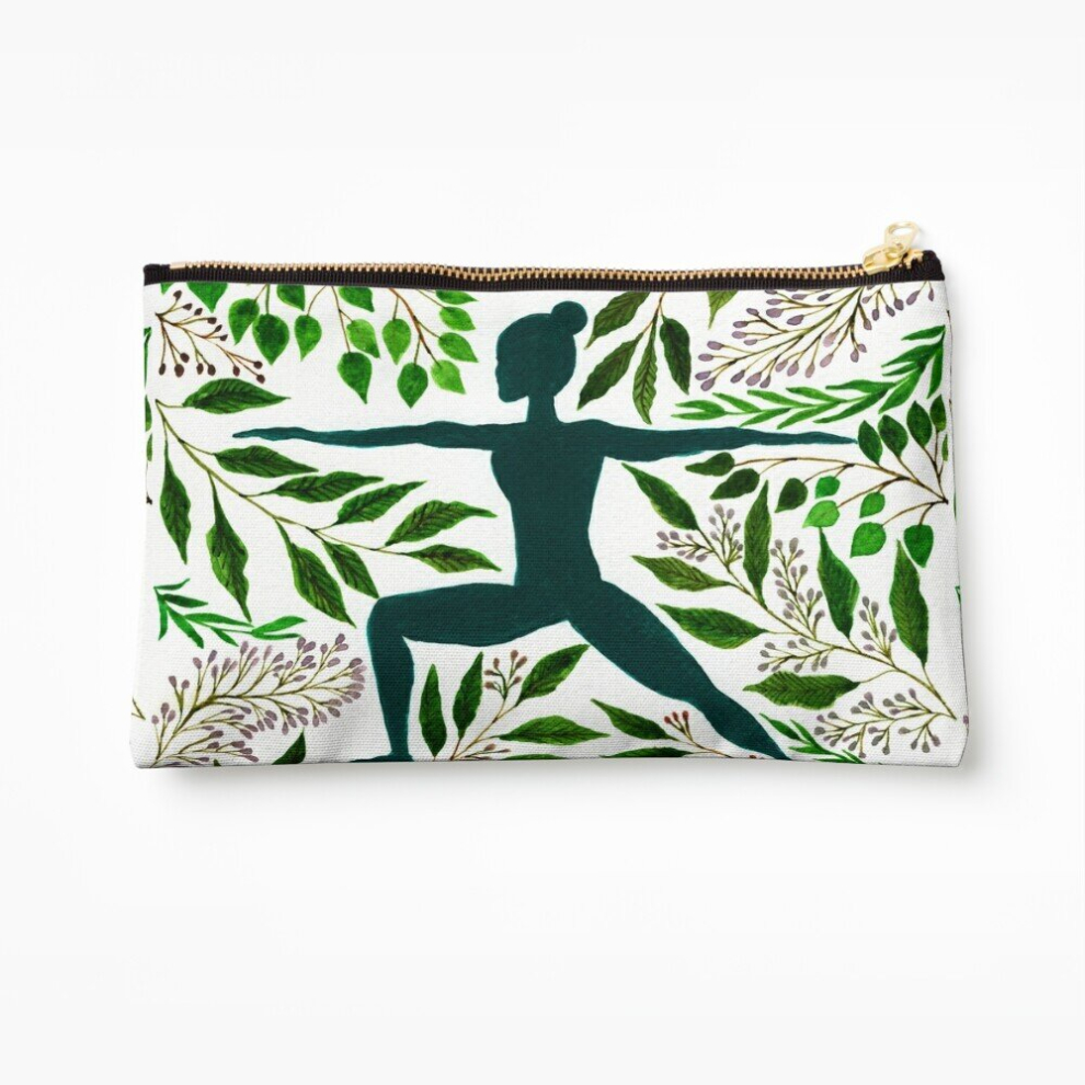 Whibos Makeup Bag Yoga Warrior Pose One With Nature Cosmetic Organizer Tyvek Paper Bags Zipper Pouch