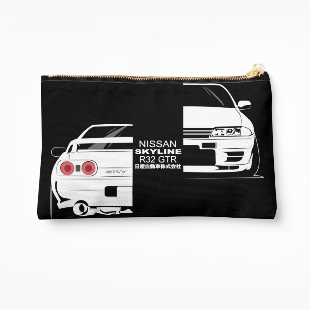 Makeup Bag Nissan Skyline GTR R32 Cosmetic Organizer Tyvek Paper Bags Zipper Pouch