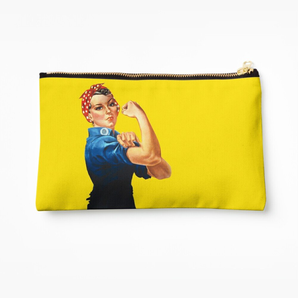 Whibos Makeup Bag Rosie The Riveter Retro Style Design Cosmetic Organizer Tyvek Paper Bags Zipper Pouch