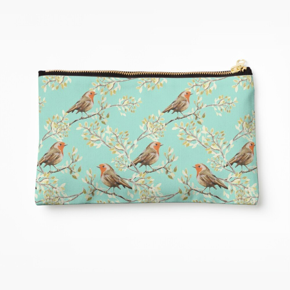 Whibos Makeup Bag Vintage Robin Readbreast Art Pattern Cosmetic Organizer Tyvek Paper Bags Zipper Pouch