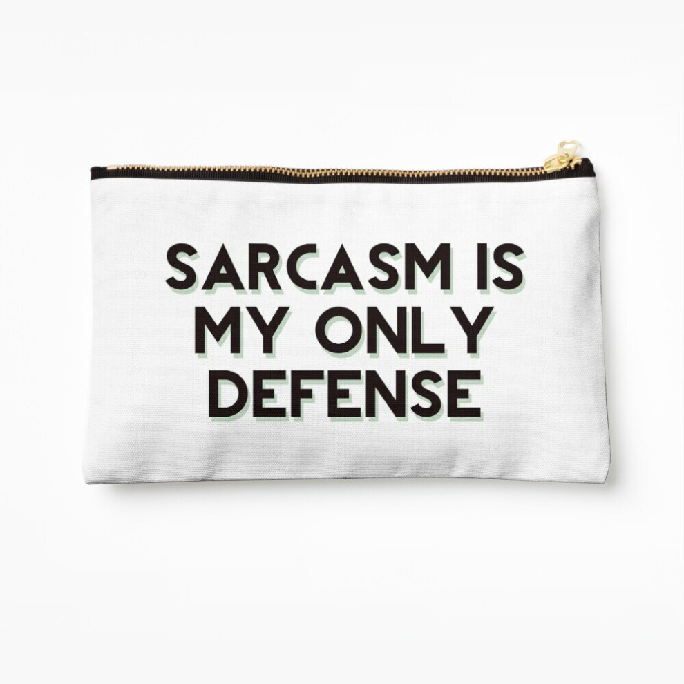 Whibos Makeup Bag Sarcasm Is My Only Defense Cosmetic Organizer Tyvek Paper Bags Zipper Pouch