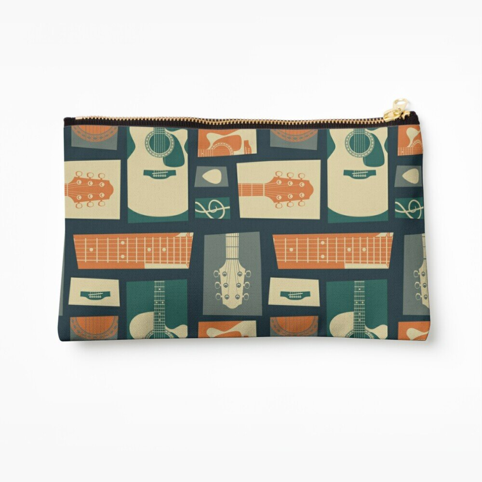 Whibos Makeup Bag Guitar Collage Cosmetic Organizer Tyvek Paper Bags Zipper Pouch