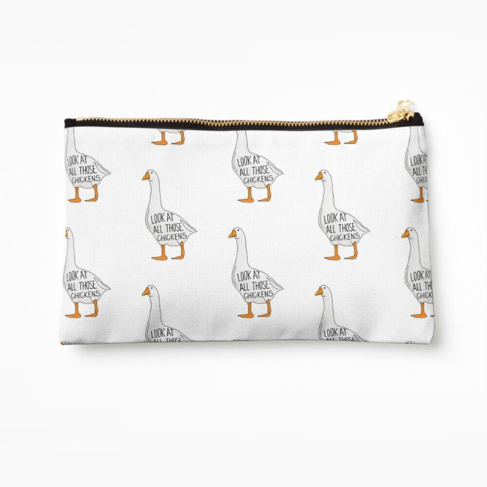 Whibos Makeup Bag Look At All Those Chickenssss Cosmetic Organizer Tyvek Paper Bags Zipper Pouch