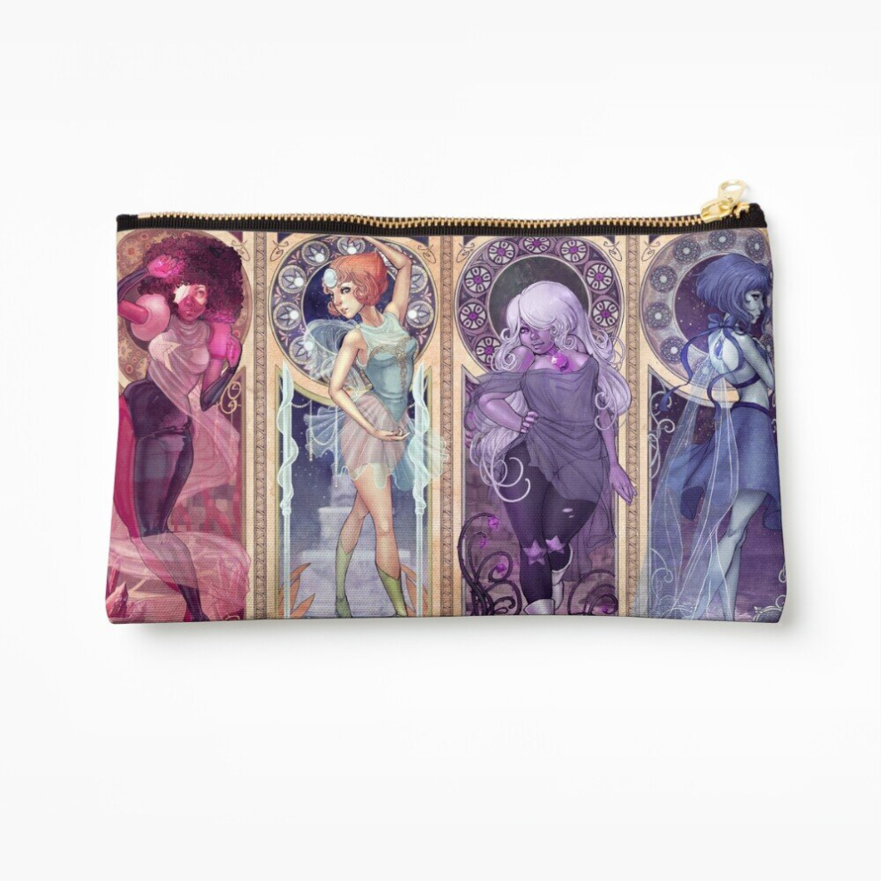 Whibos Makeup Bag Art Nouveau Gems Cosmetic Organizer Tyvek Paper Bags Zipper Pouch