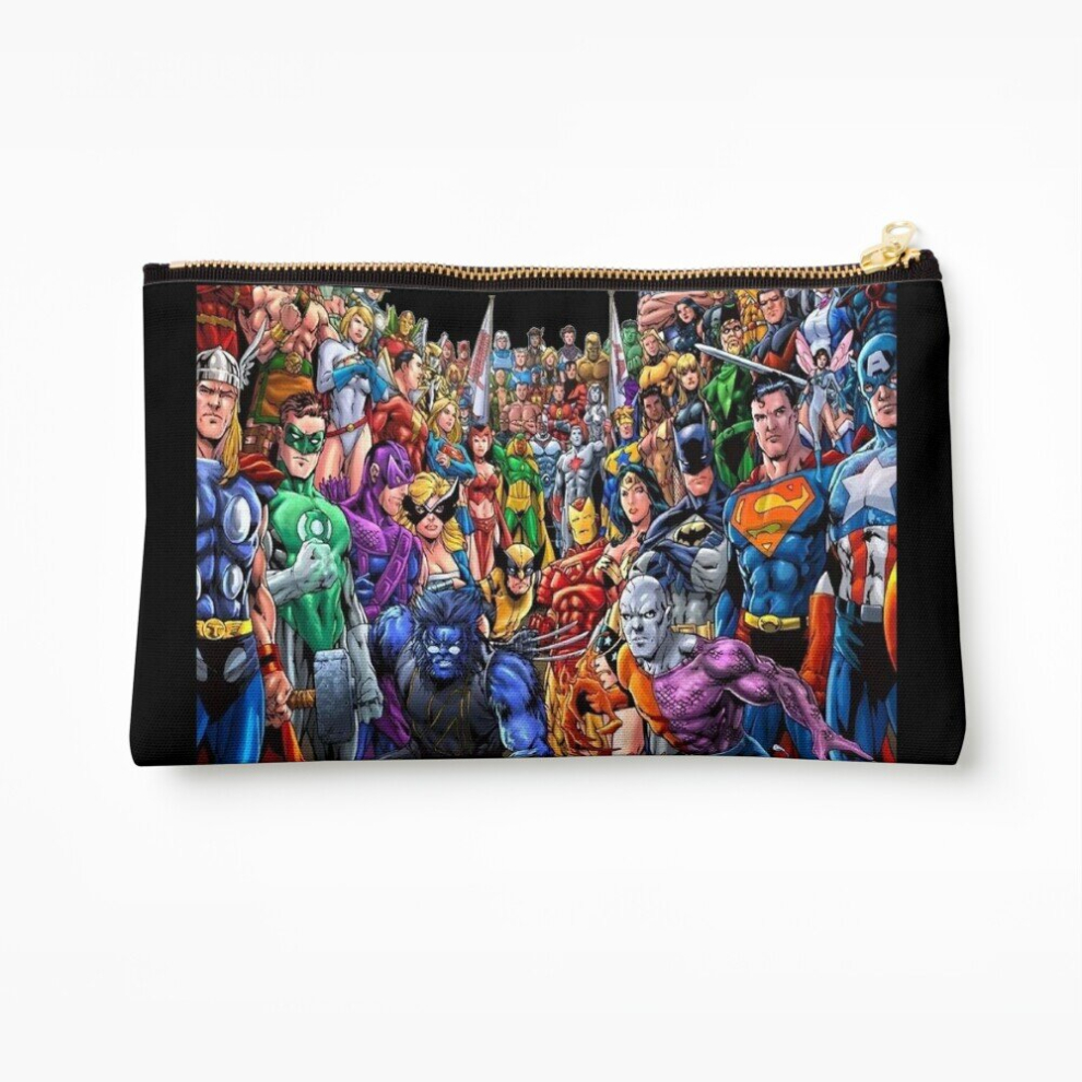Whibos Makeup Bag Super Heros Cosmetic Organizer Tyvek Paper Bags Zipper Pouch