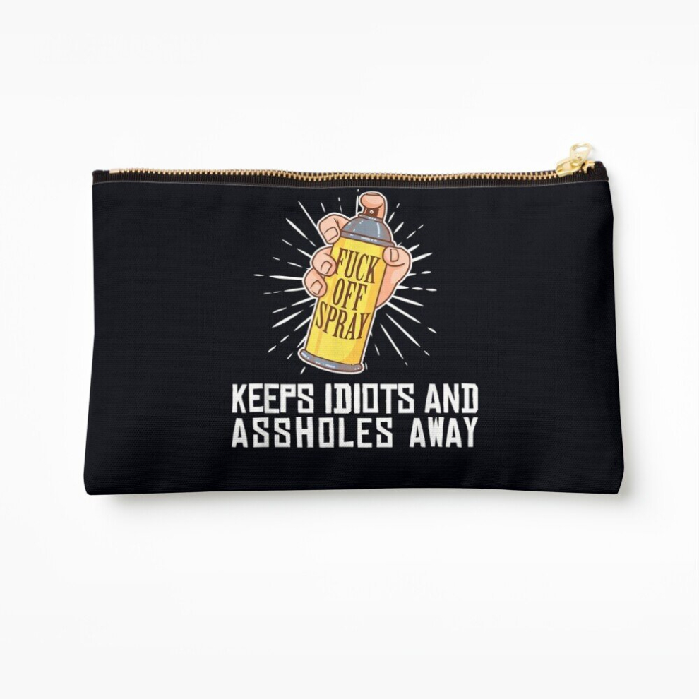 Whibos Makeup Bag Fuck Off Spray Mist Keep Idiots Assholes Away Cosmetic Organizer Tyvek Paper Bags Zipper Pouch