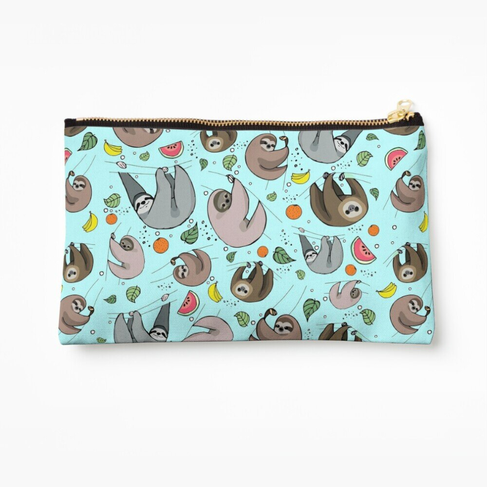 Whibos Blue Makeup Bag Sloths In Cosmetic Organizer Tyvek Paper Bags Zipper Pouch