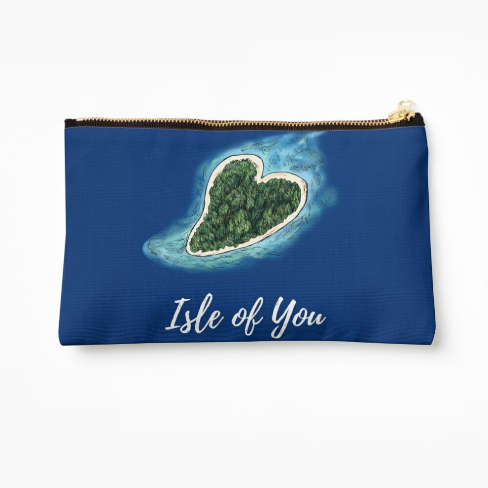 Whibos Makeup Bag Isle Of You - Play On Words "I Love You" Cosmetic Organizer Tyvek Paper Bags Zipper Pouch