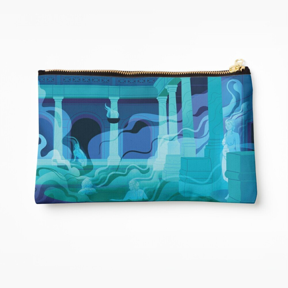 Whibos Makeup Bag Night At The Baths - Aqua Cosmetic Organizer Tyvek Paper Bags Zipper Pouch