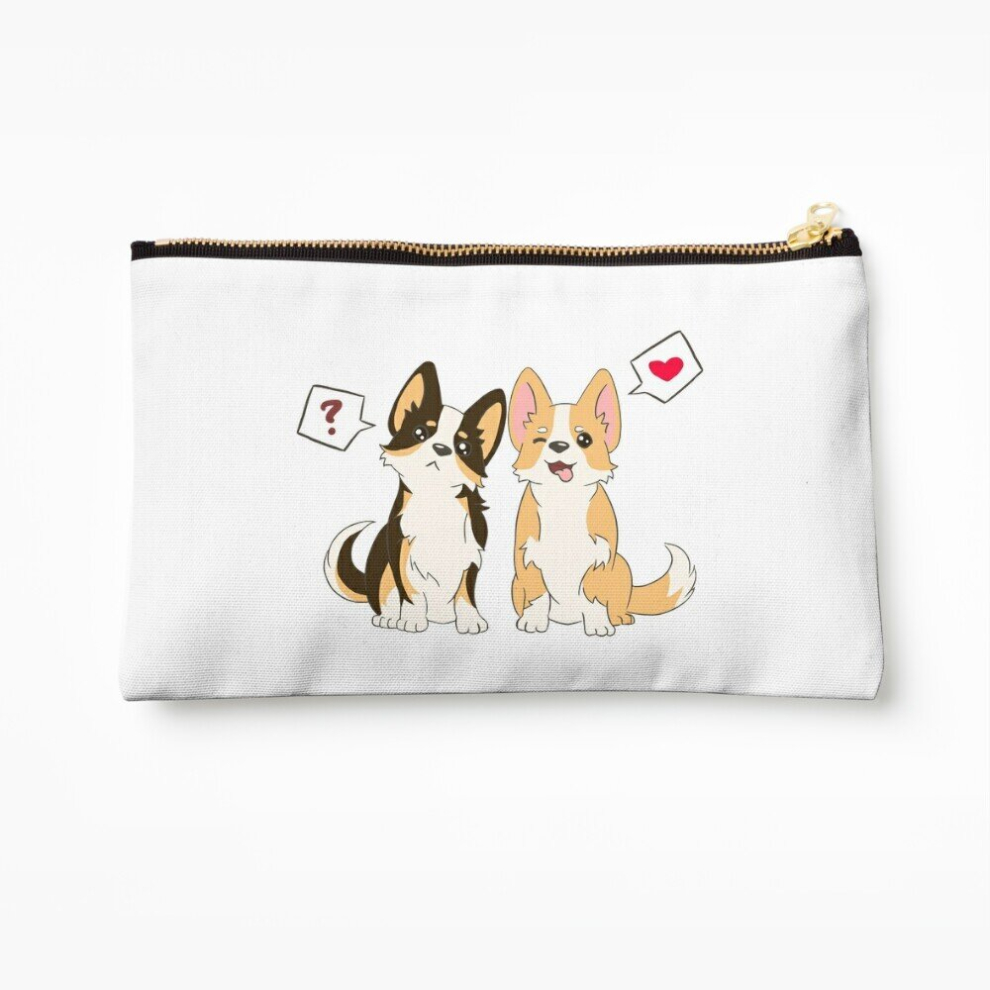 Whibos Makeup Bag Corgi Cosmetic Organizer Tyvek Paper Bags Zipper Pouch