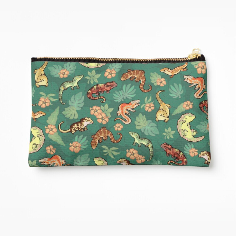 Whibos Green Makeup Bag Gecko Family In Cosmetic Organizer Tyvek Paper Bags Zipper Pouch