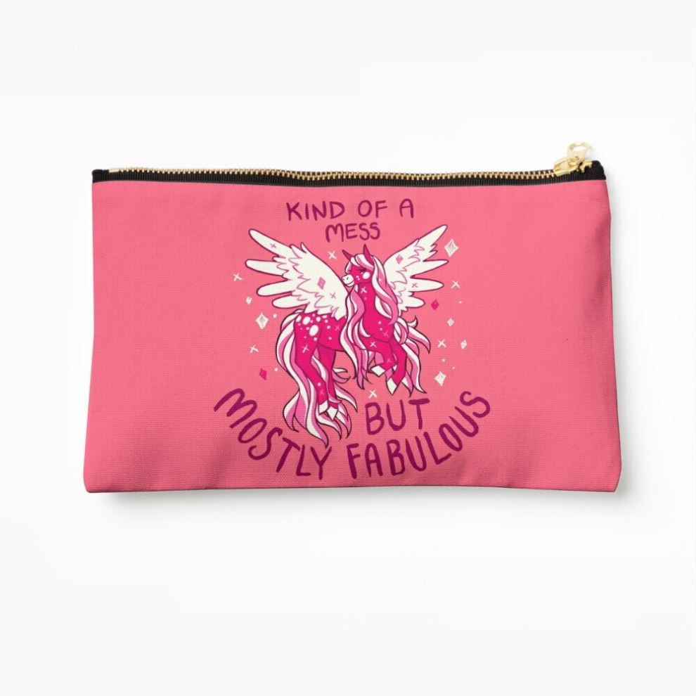 Whibos Makeup Bag "Kind Of A Mess" Pegasus Cosmetic Organizer Tyvek Paper Bags Zipper Pouch