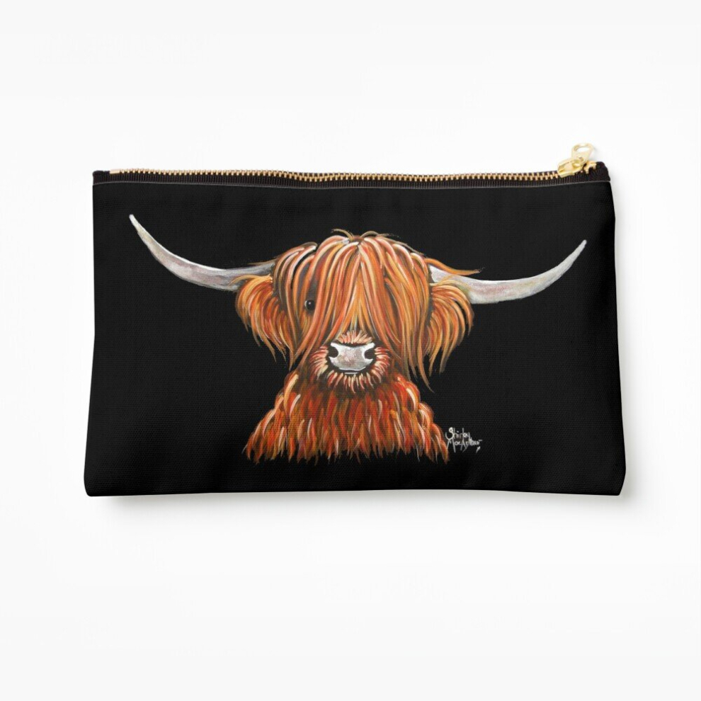 Whibos Makeup Bag Scottish Hairy Highland Cow ' Harley 2 ' Cosmetic Organizer Tyvek Paper Bags Zipper Pouch
