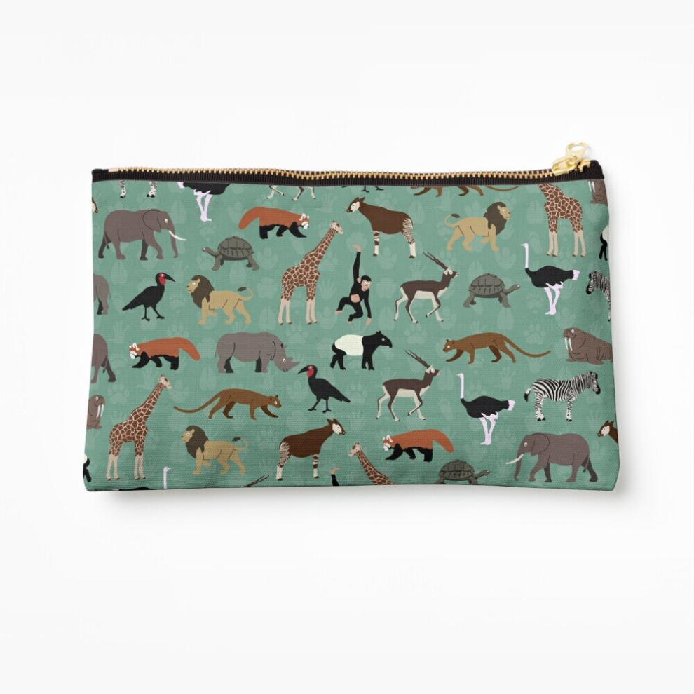 Whibos Makeup Bag Teeny Tiny Zoo Cosmetic Organizer Tyvek Paper Bags Zipper Pouch