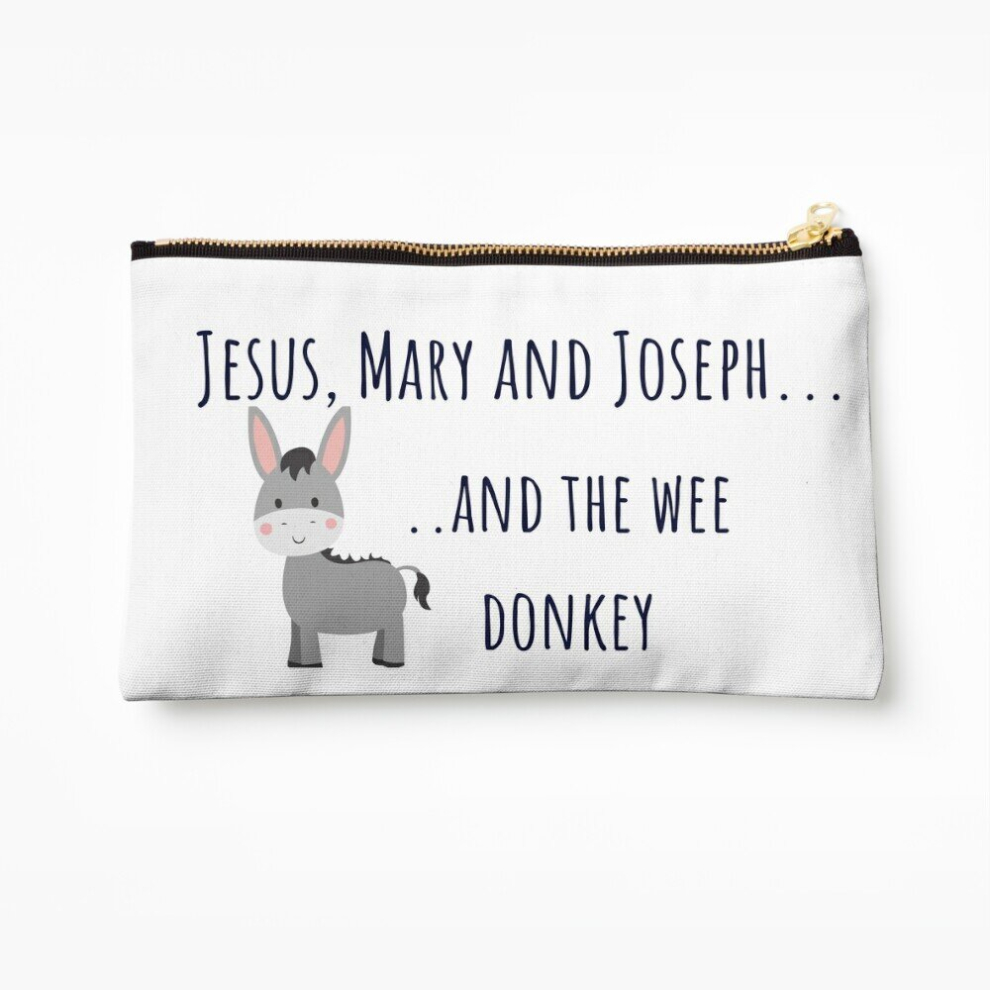 Whibos Makeup Bag Jesus, Mary And Joseph And The Wee Donkey... Cosmetic Organizer Tyvek Paper Bags Zipper Pouch