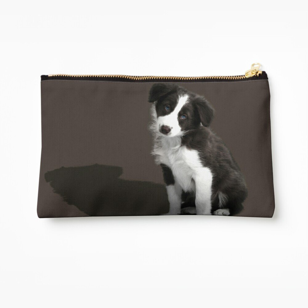 Whibos Makeup Bag Border Collie Puppy Cosmetic Organizer Tyvek Paper Bags Zipper Pouch