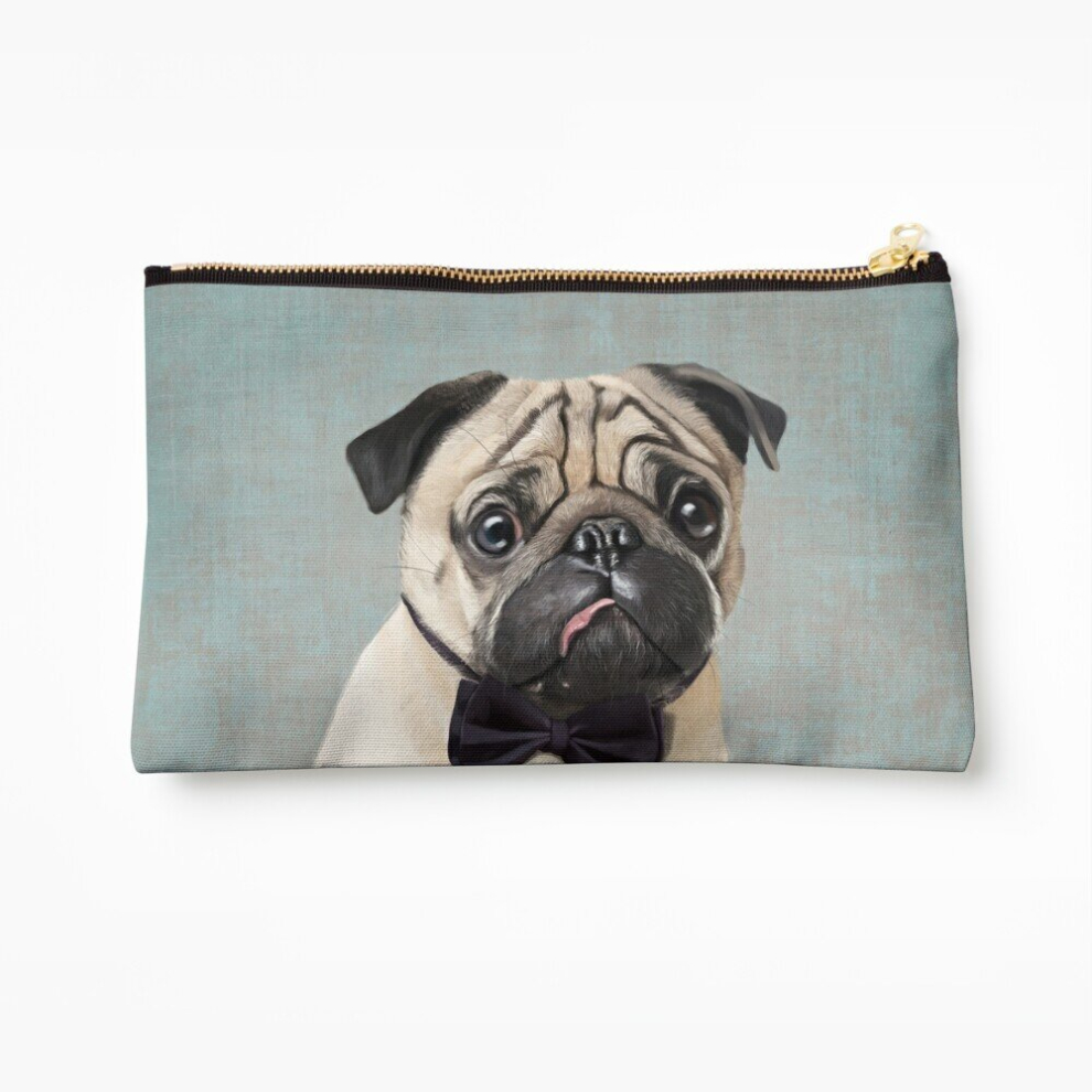 Whibos Makeup Bag Mr Pug Cosmetic Organizer Tyvek Paper Bags Zipper Pouch